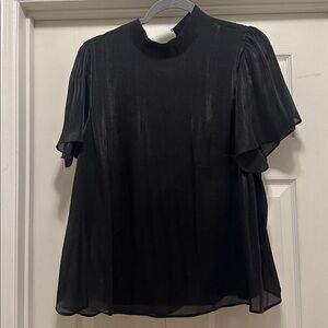 LC Lauren Conrad Black Sheer Blouse